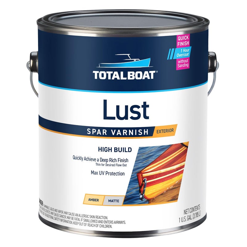 TotalBoat Lust Marine Varnish, High Gloss and Matte Finish for Wood, Boats, Outdoor Furniture (Matte, Gallon) - Image 1